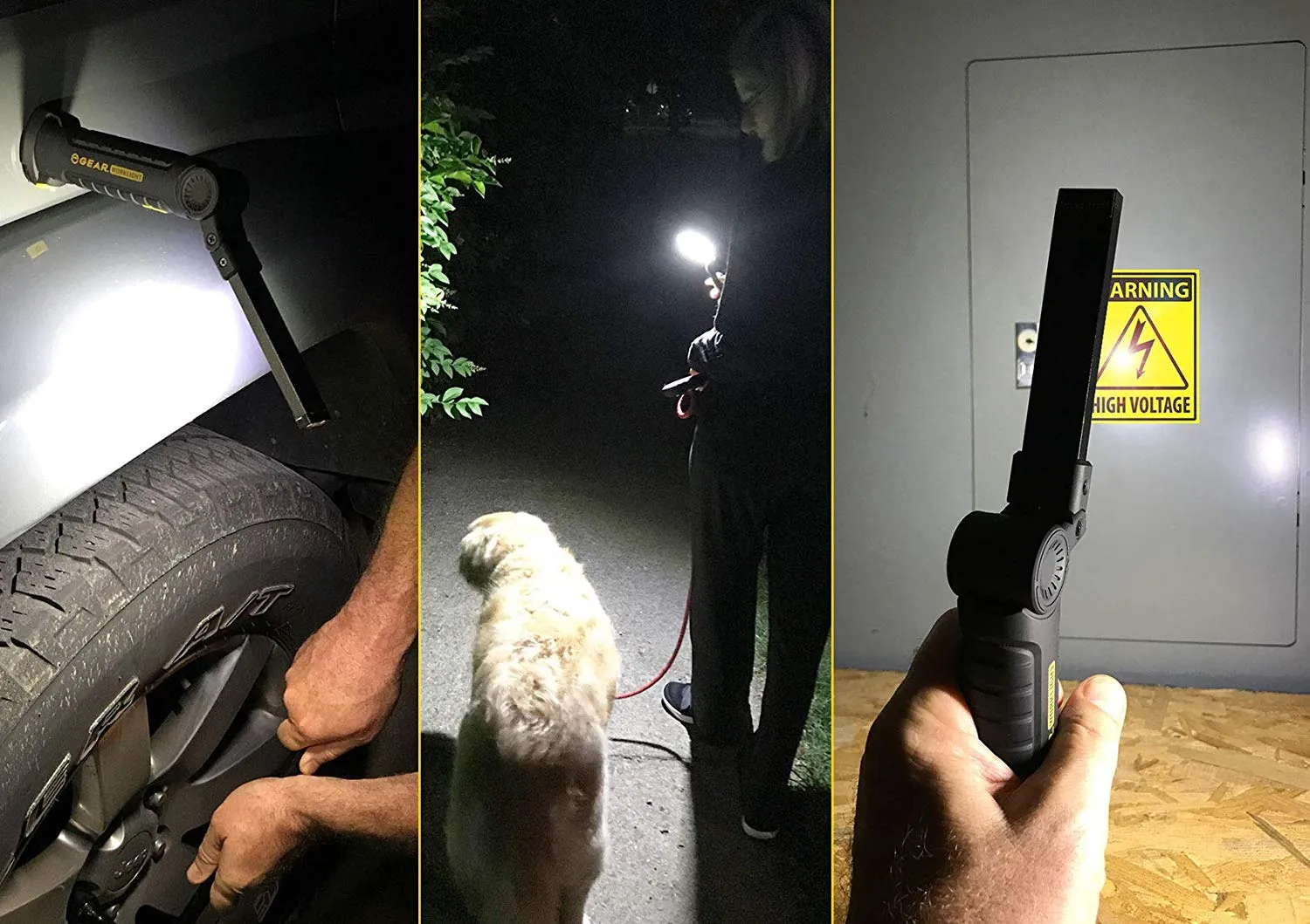 Enthusiast Gear LED COB Work Light - USB Rechargeable Flashlight with Magnetic Base 360° Rotate (2 Pack)