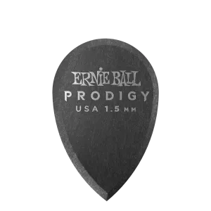Ernie Ball 1.5 mm Teardrop Prodigy Picks 6 Pack, Black