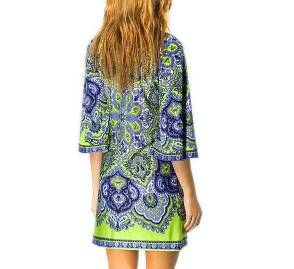 Exotic Silk Printed Shift Dress