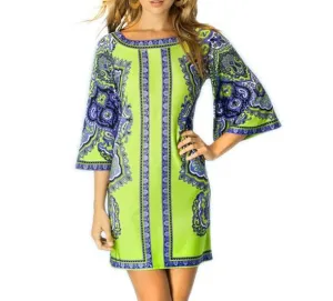Exotic Silk Printed Shift Dress