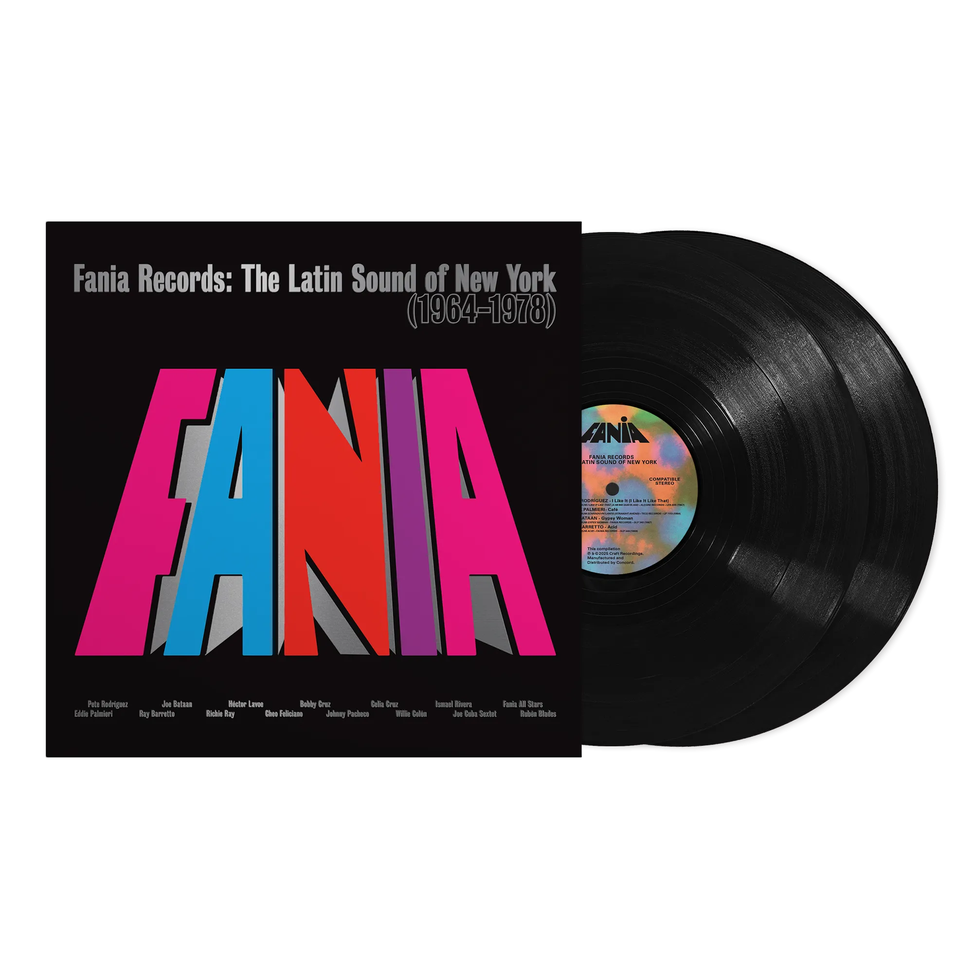 Fania Records: The Latin Sound Of New York (1964-1978) 2LP   Fania Logo Tee   We Love To See You Dance Slipmat Bundle