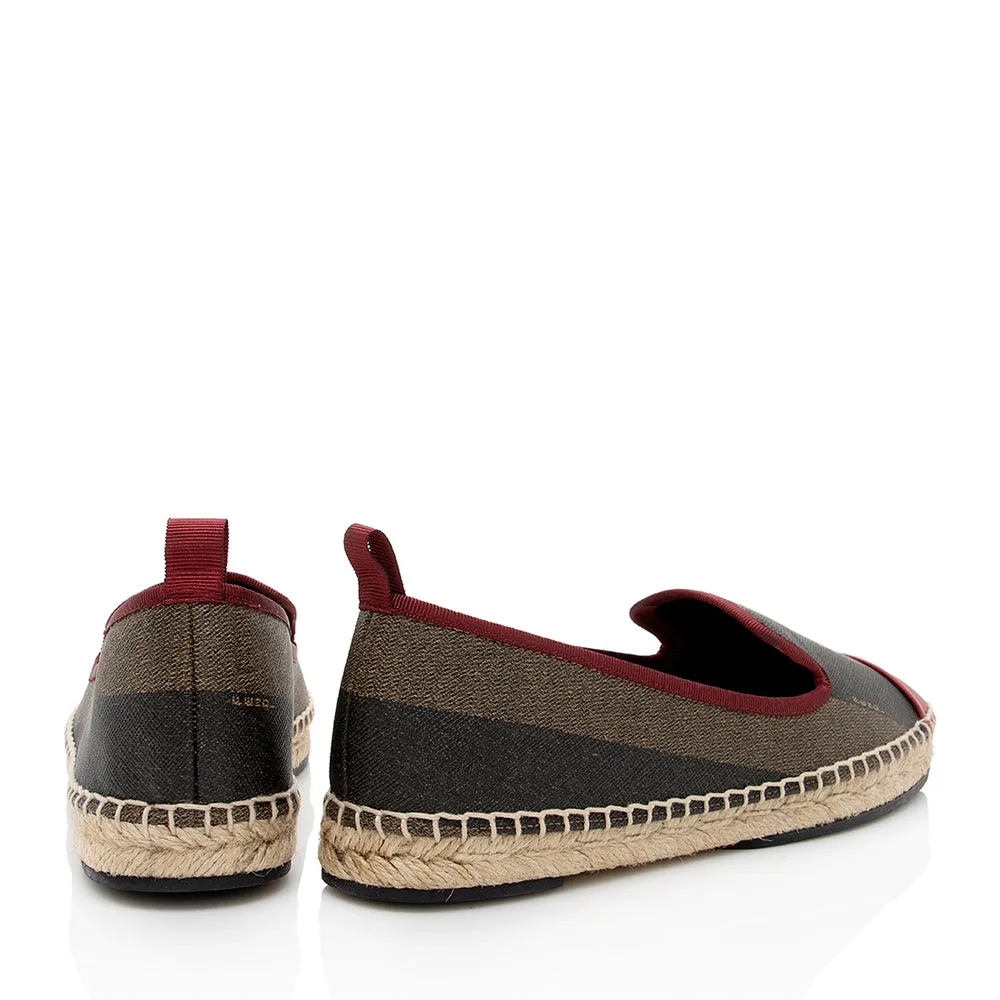 Fendi Pequin Stripe Espadrilles Flats - Size 8 / 38 (SHF-18369)