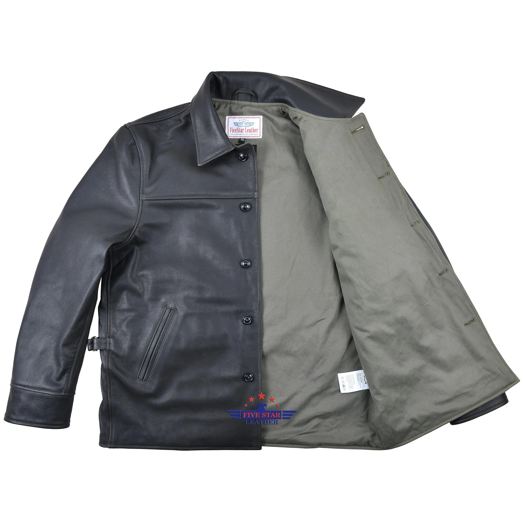 FiveStar Leather 1950's Work Goatskin leather Seal Brown Jacket
