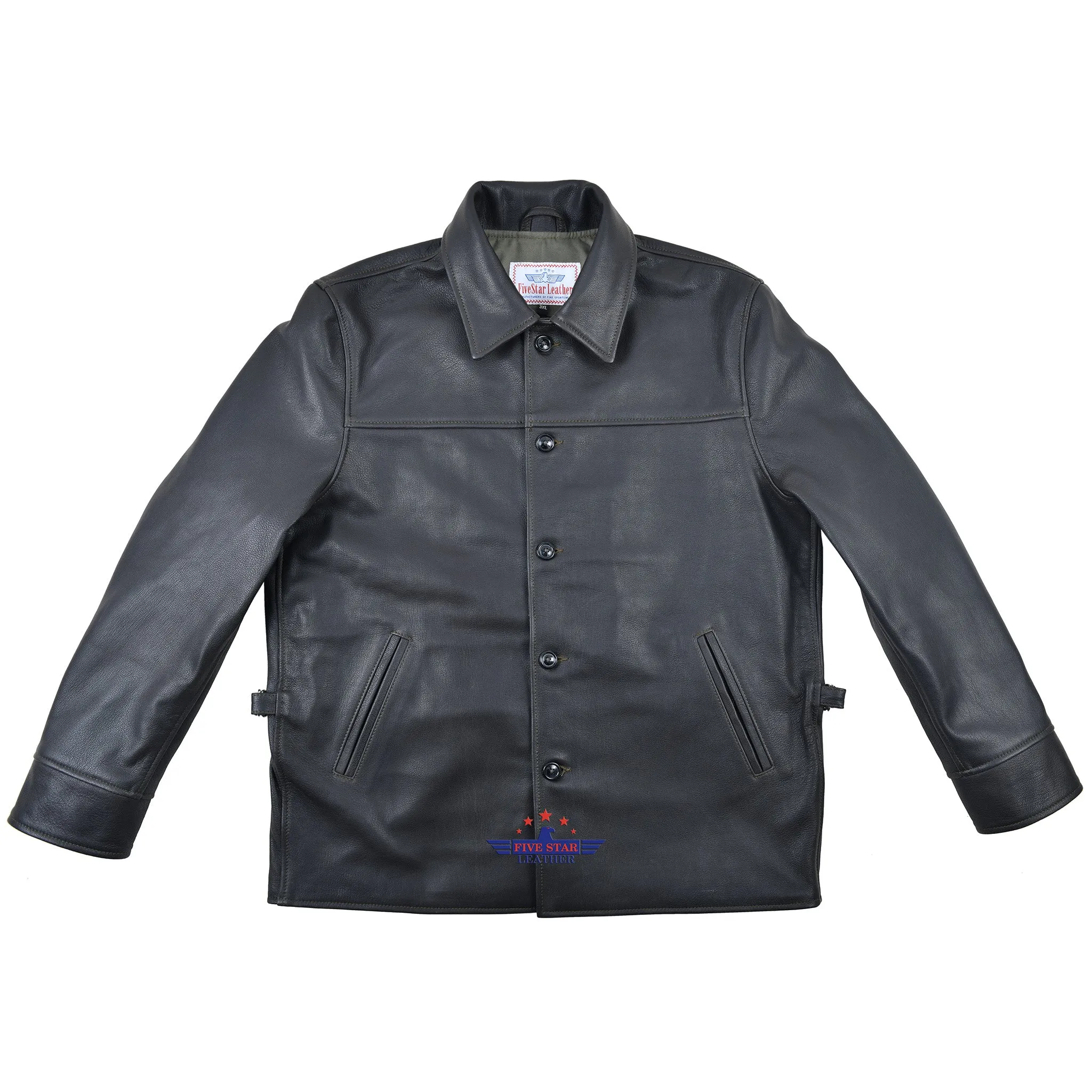 FiveStar Leather 1950's Work Goatskin leather Seal Brown Jacket