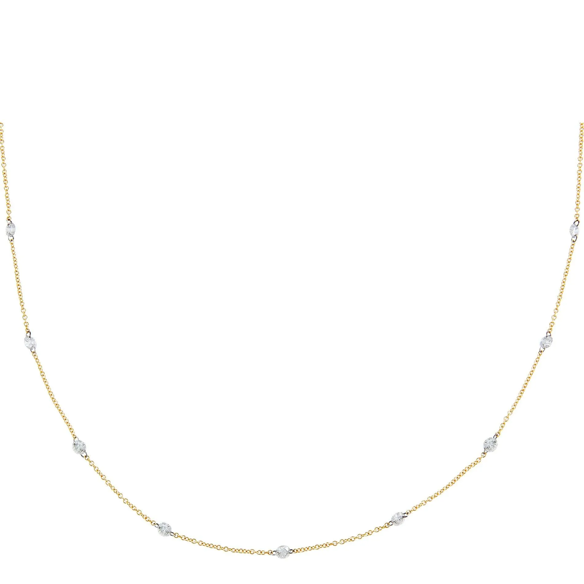 Floating Diamond By The Yard Necklace 18K