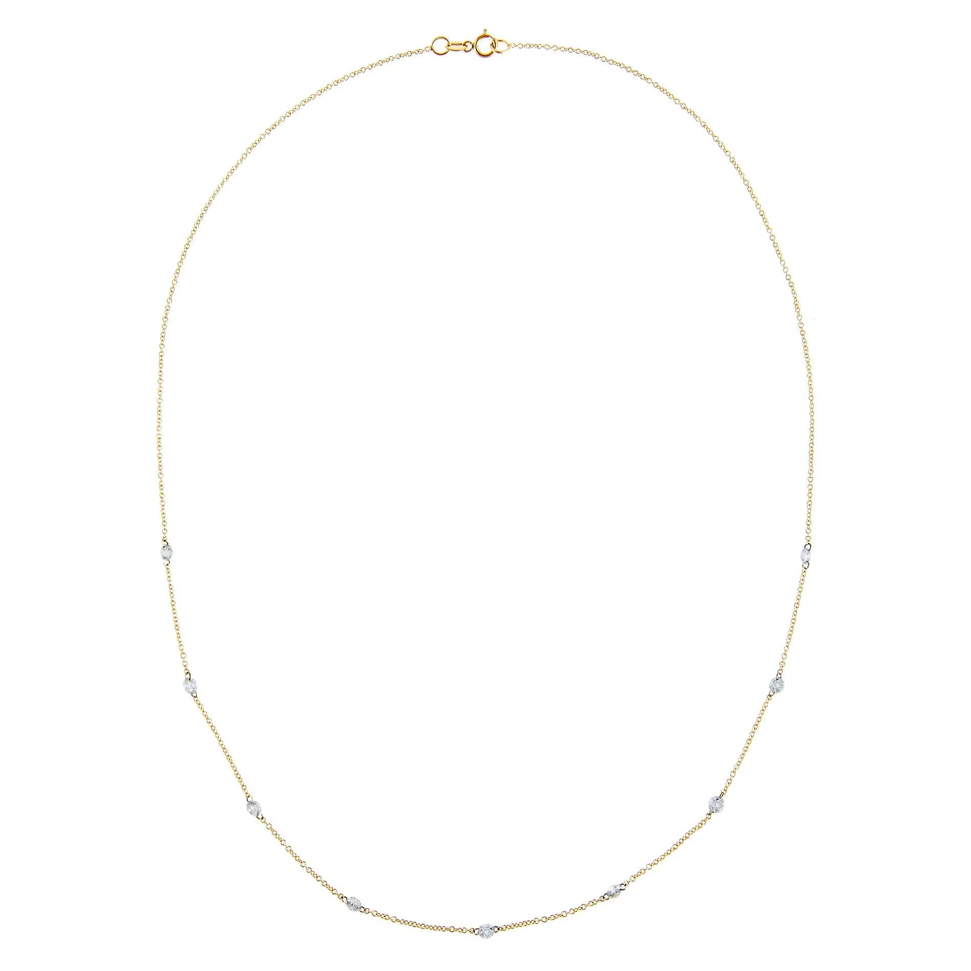 Floating Diamond By The Yard Necklace 18K