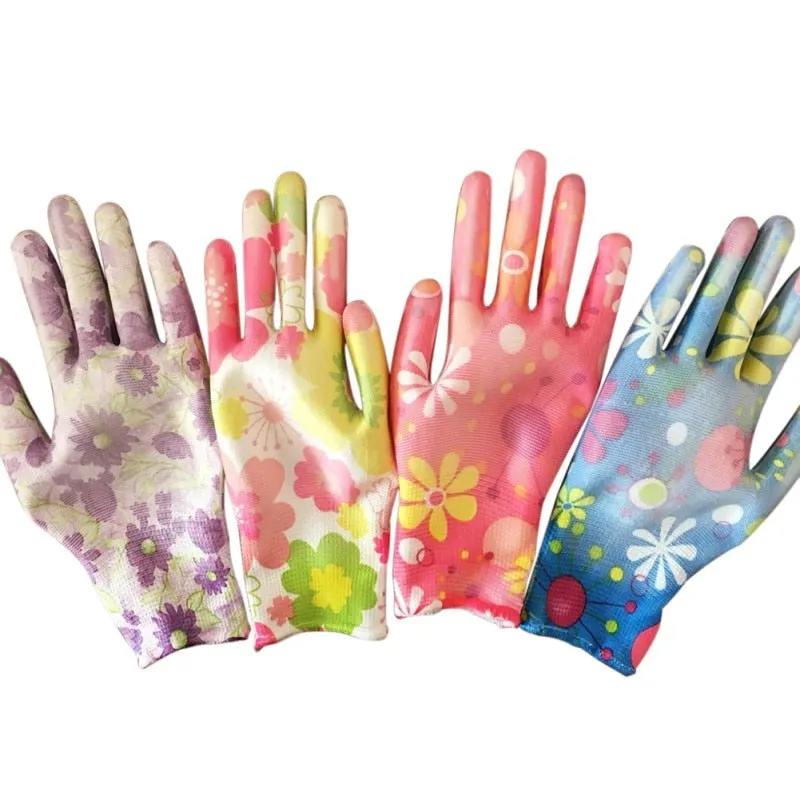 Flower Printed Garden Gloves