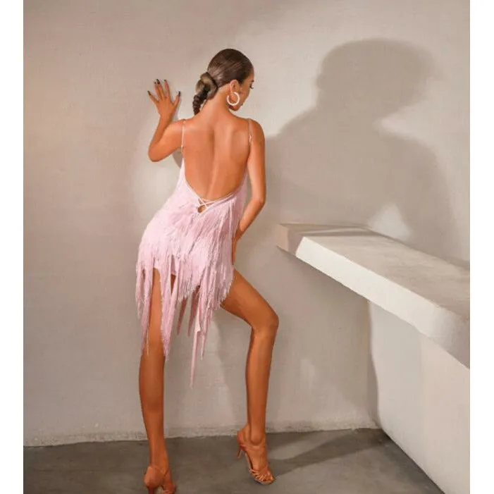 fringe pink brown black orange sexy fringe latin dress sexy latin competition latin dress Salsa Cha Cha Samba Rumba dress 2205