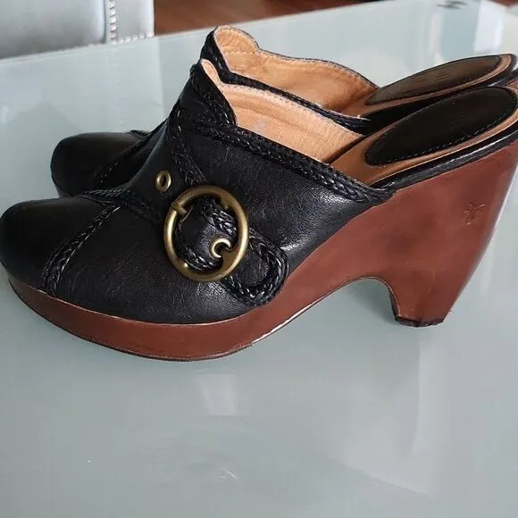 Frye Leather Mule Heels