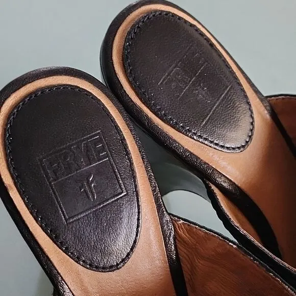 Frye Leather Mule Heels