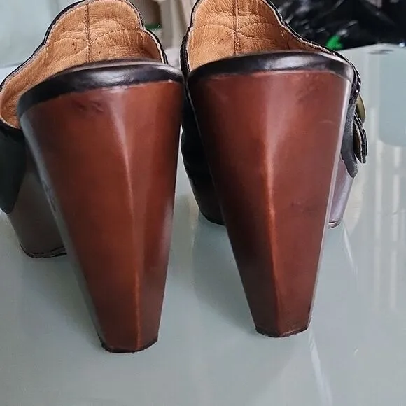 Frye Leather Mule Heels
