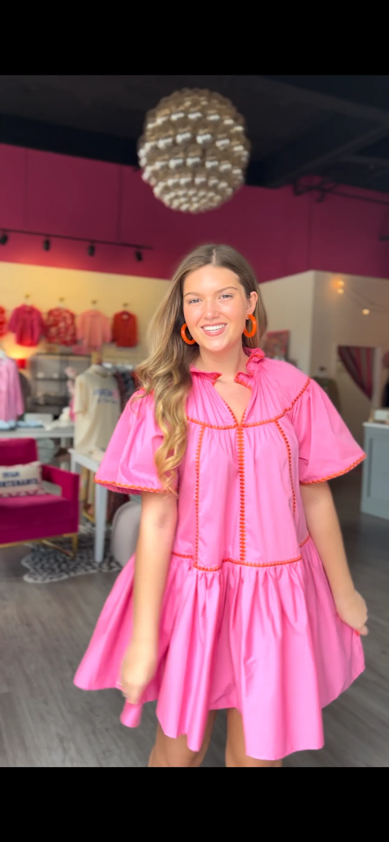 Funky Contrast Dress | Pink