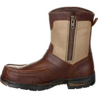 Georgia Men's Athens 8" Soft Toe Waterproof Side Zip Work Boot- Brown- GB00245