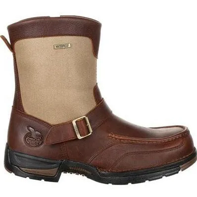 Georgia Men's Athens 8" Soft Toe Waterproof Side Zip Work Boot- Brown- GB00245