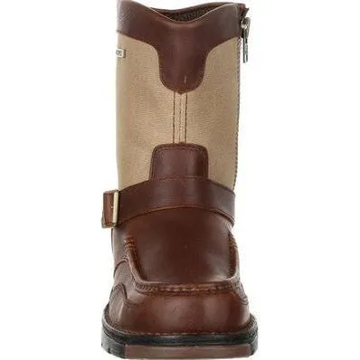 Georgia Men's Athens 8" Soft Toe Waterproof Side Zip Work Boot- Brown- GB00245