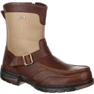 Georgia Men's Athens 8" Soft Toe Waterproof Side Zip Work Boot- Brown- GB00245