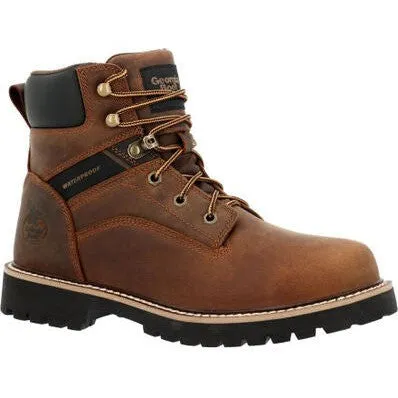 Georgia Men's Core 37 6" Steel Toe Waterproof Work Boot -Brown- GB00636