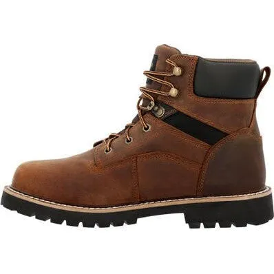 Georgia Men's Core 37 6" Steel Toe Waterproof Work Boot -Brown- GB00636