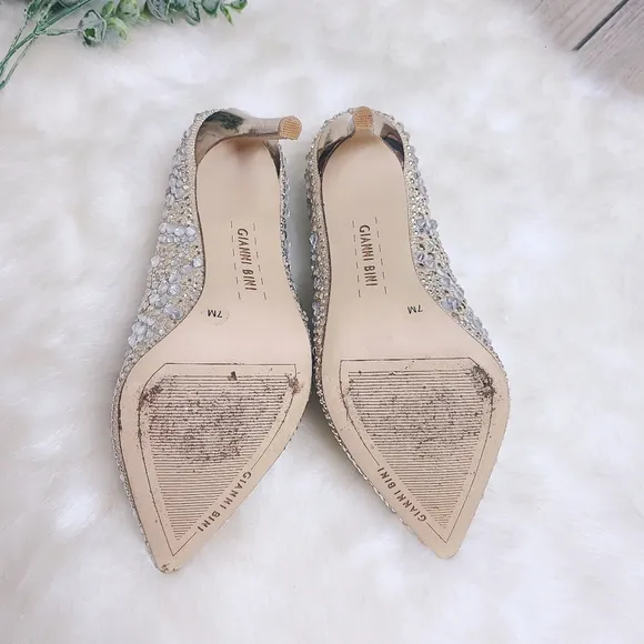 Gianni Bini Bridal Mairah Jewel Rhinestone Embellished d'Orsay Pumps Heels