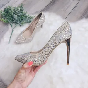 Gianni Bini Bridal Mairah Jewel Rhinestone Embellished d'Orsay Pumps Heels