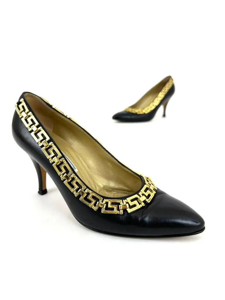 Gianni Versace Gold Chain Pumps