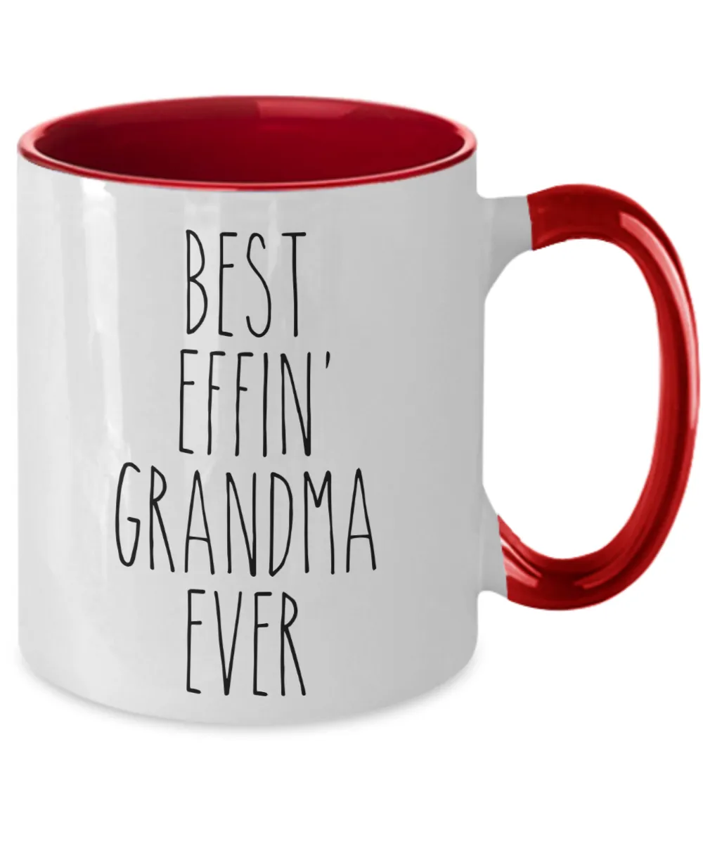 Gift For Grandma Best Effin' Grandma Ever Mug Two-Tone Coffee Cup Funny Coworker Gifts