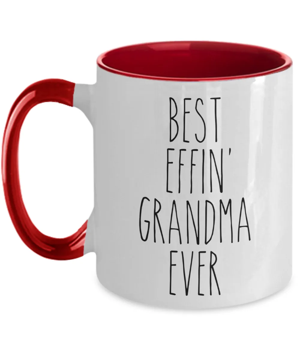 Gift For Grandma Best Effin' Grandma Ever Mug Two-Tone Coffee Cup Funny Coworker Gifts
