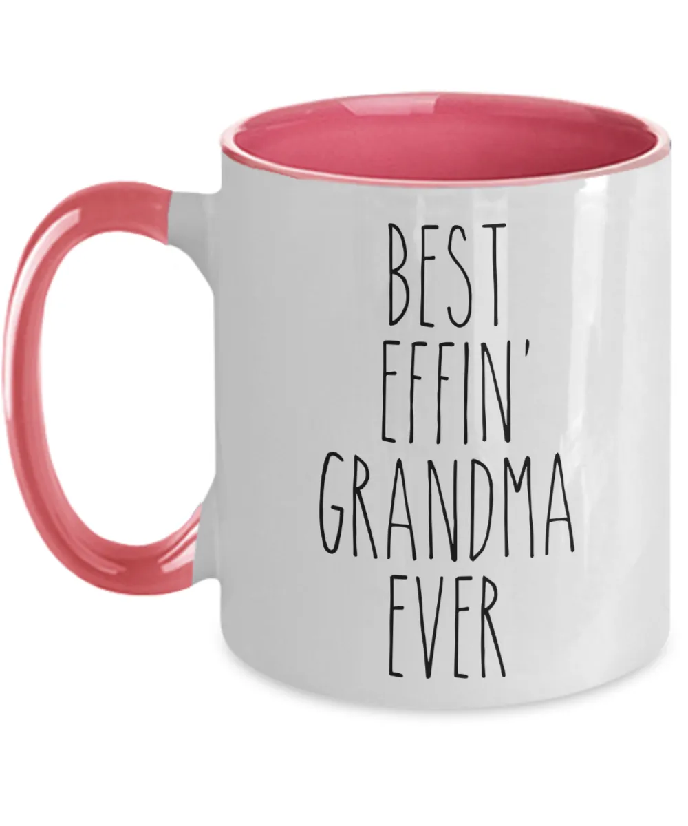 Gift For Grandma Best Effin' Grandma Ever Mug Two-Tone Coffee Cup Funny Coworker Gifts