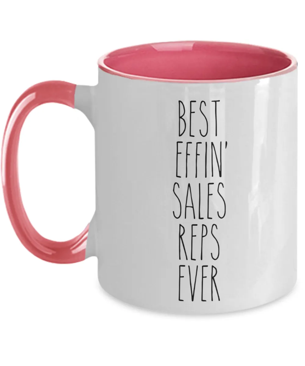 Gift For Sales Reps Best Effin' Sales Reps Ever Mug Two-Tone Coffee Cup Funny Coworker Gifts