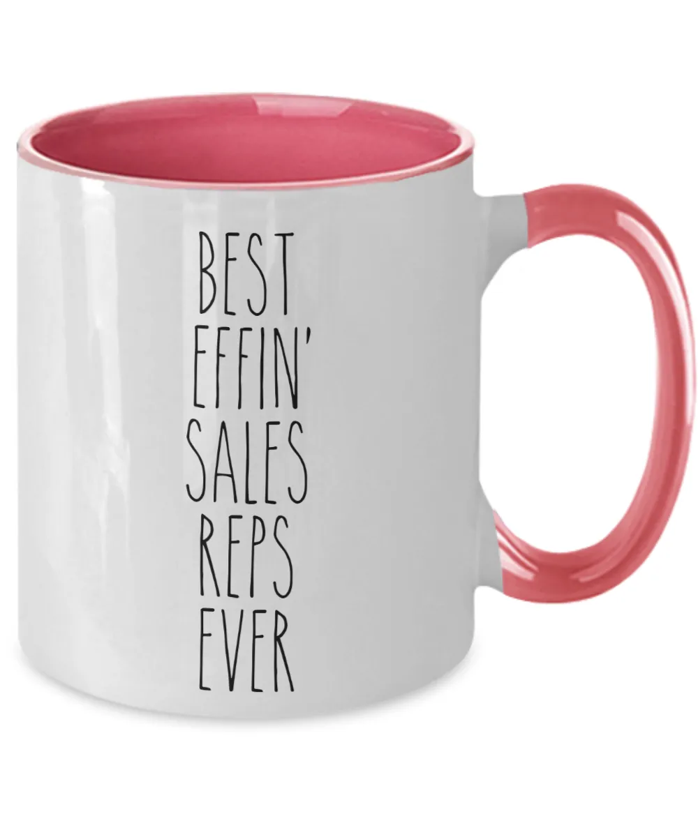 Gift For Sales Reps Best Effin' Sales Reps Ever Mug Two-Tone Coffee Cup Funny Coworker Gifts