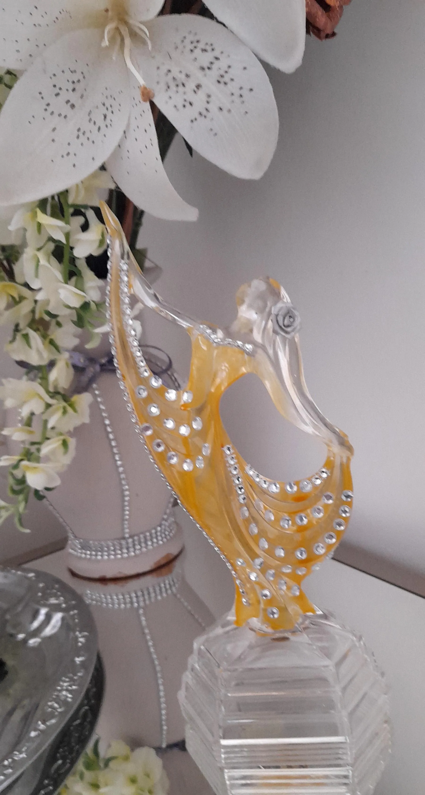 Glass ballerina figurines
