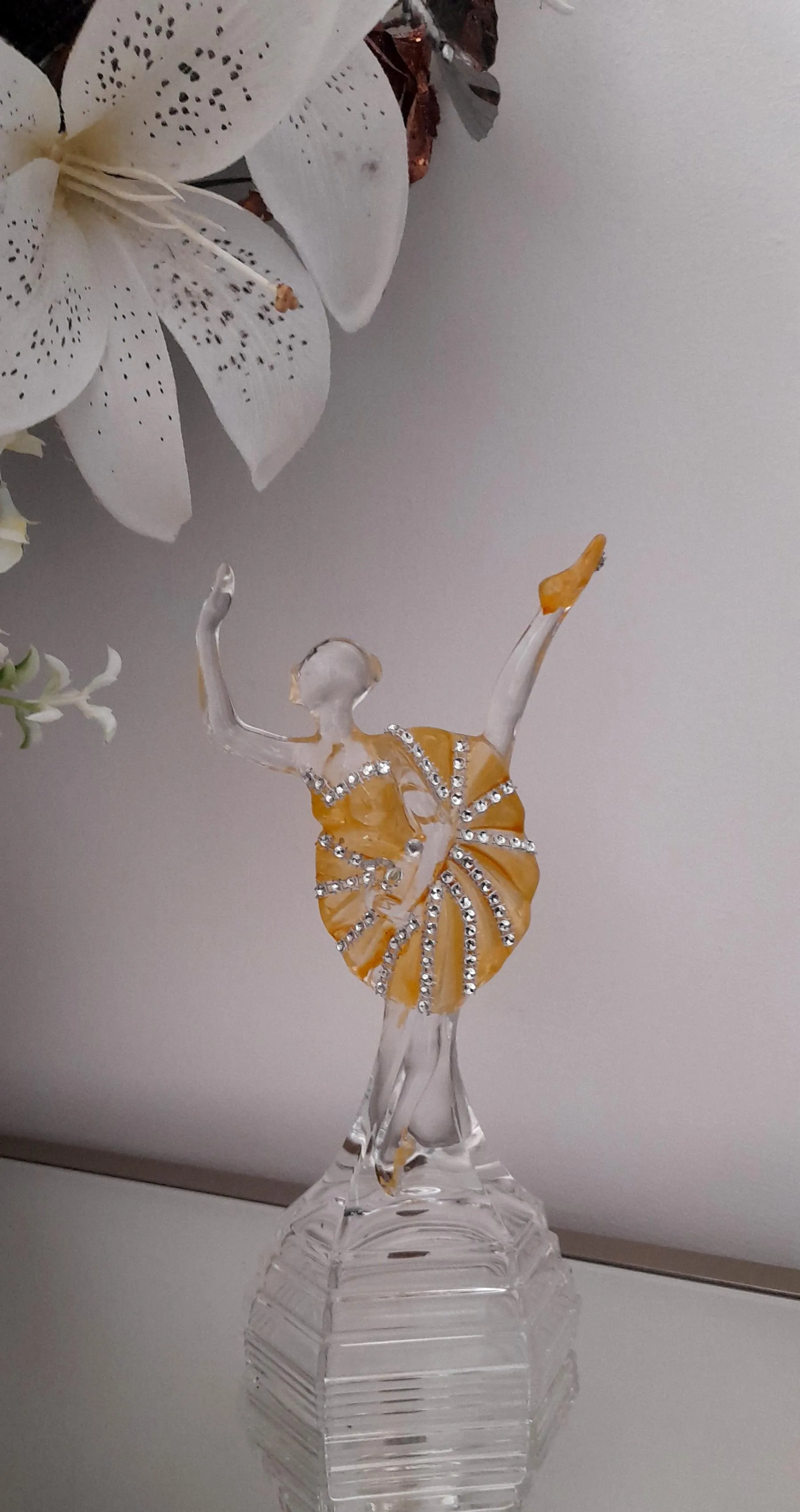 Glass ballerina figurines