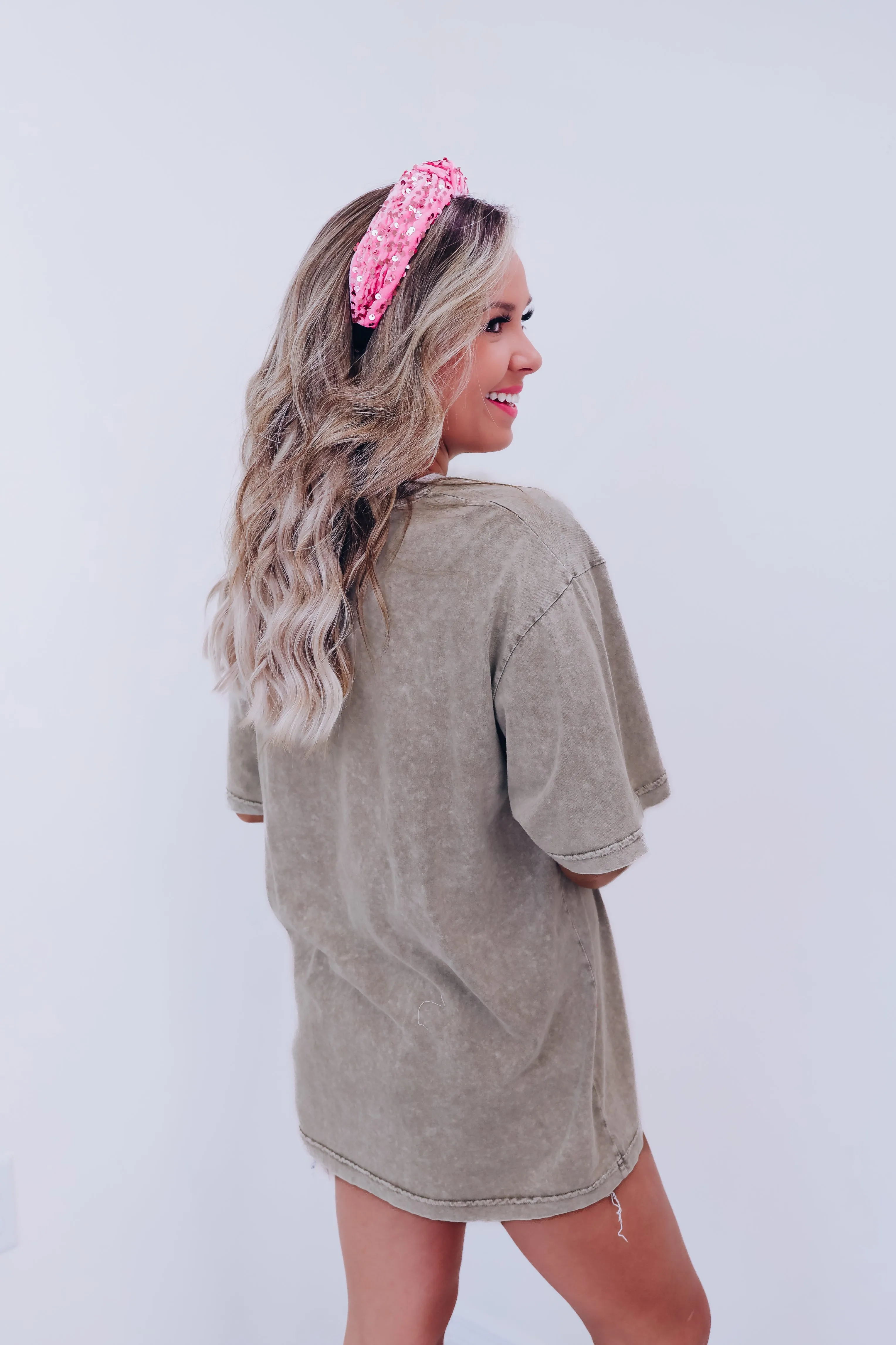 Glitter Cowboy Boots Graphic Tee - Mocha