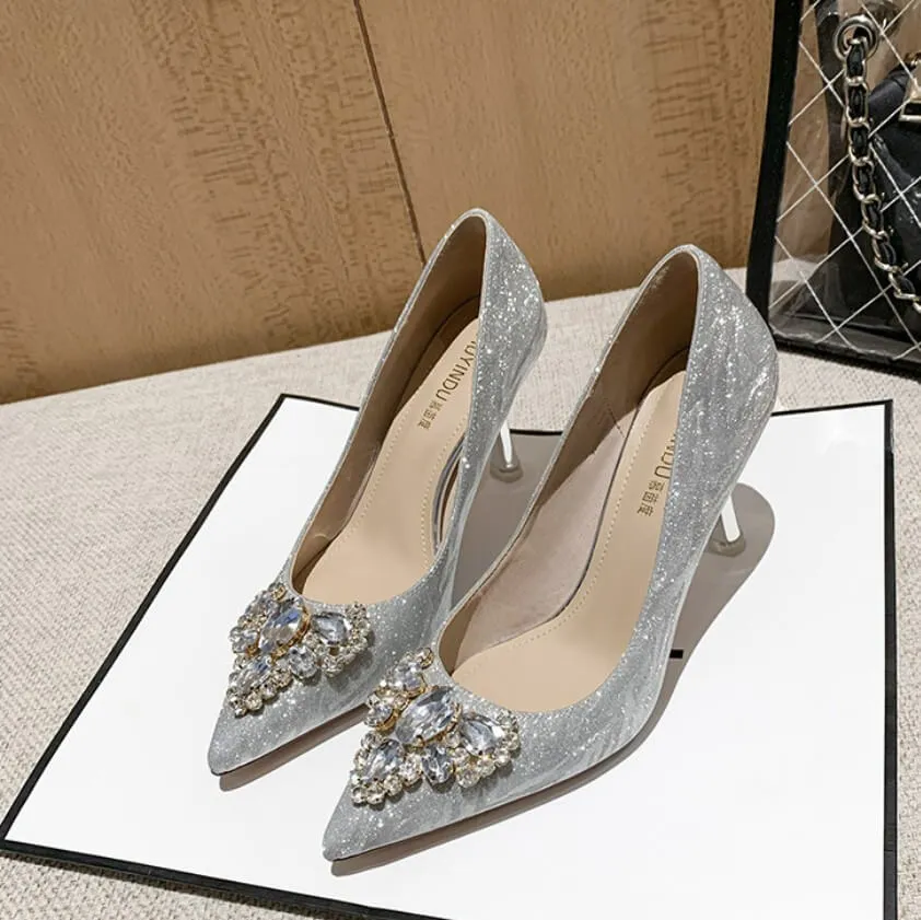 Glitter Dress Heels For Small Feet DS331