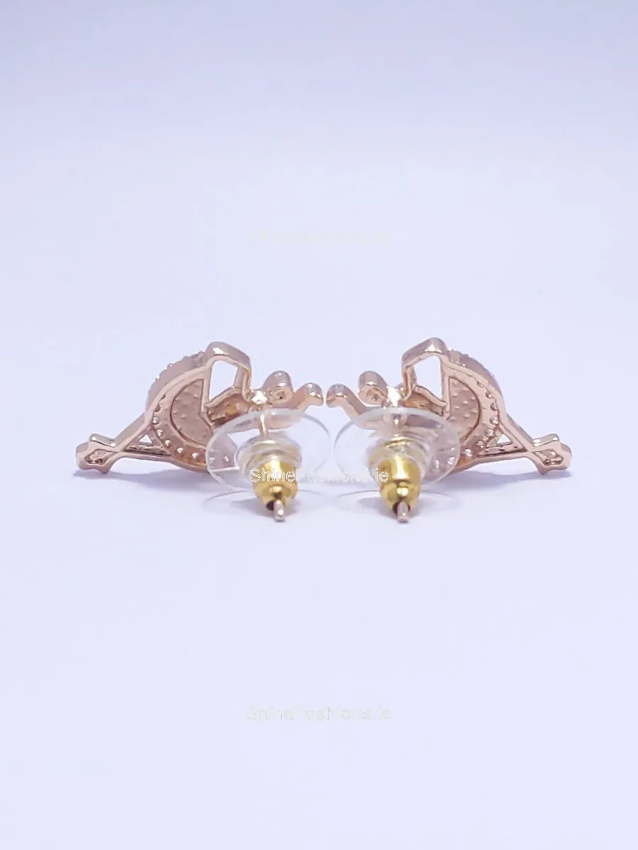 Gold Ballet Silhouette Dancer Drop Earrings
