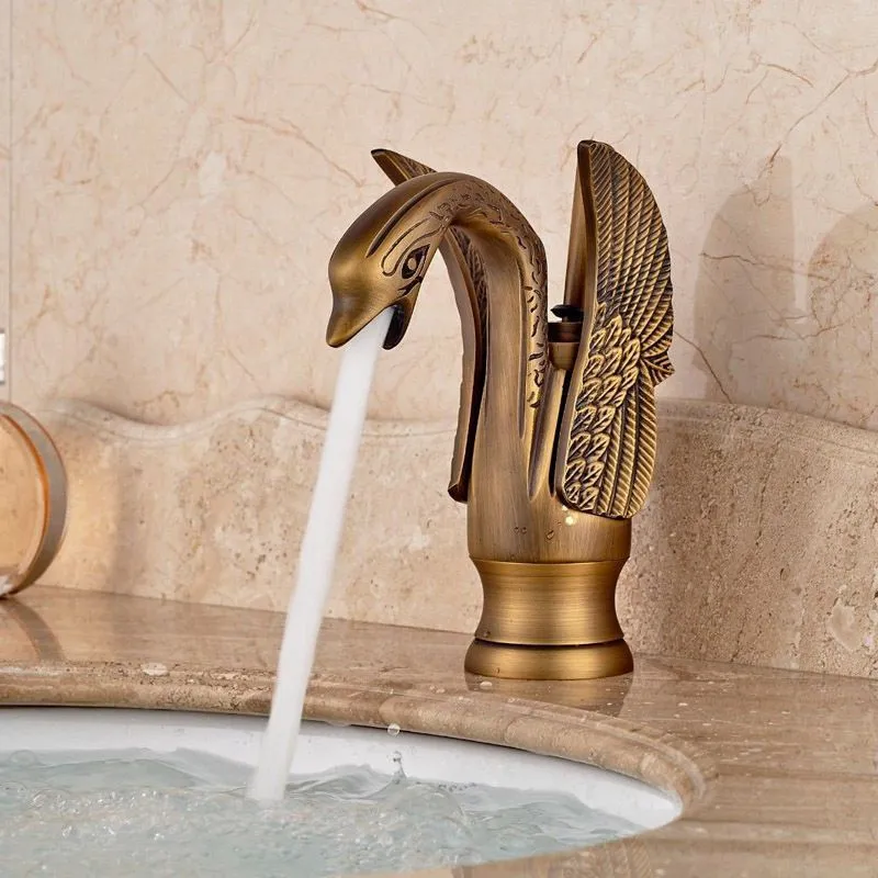 Gold Brass Swan Basin Taps