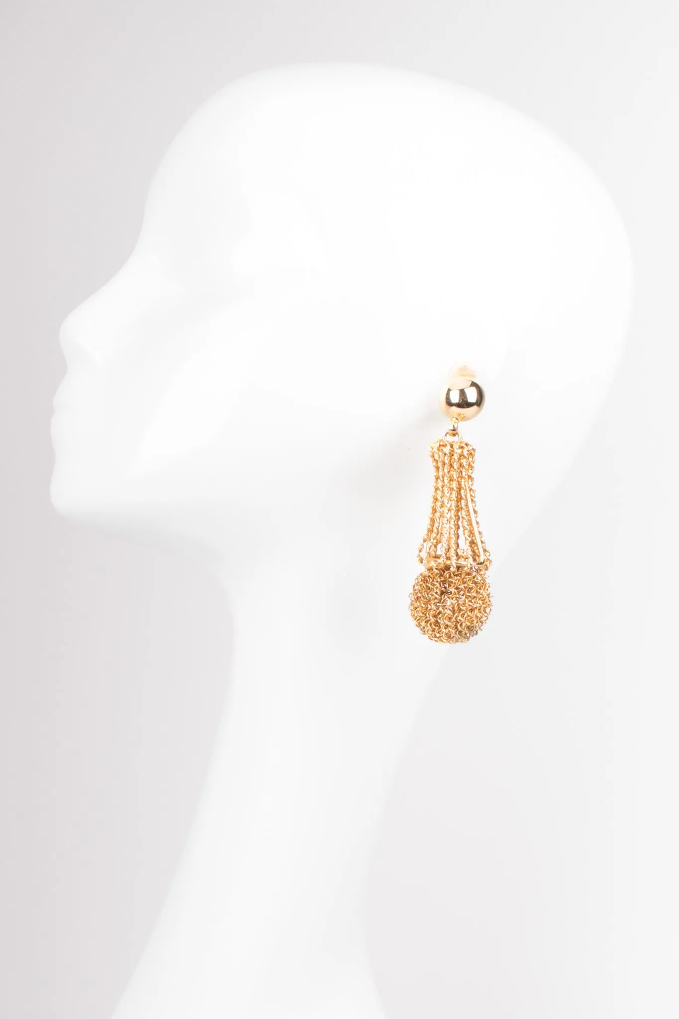 Gold Mesh Topiary Earrings
