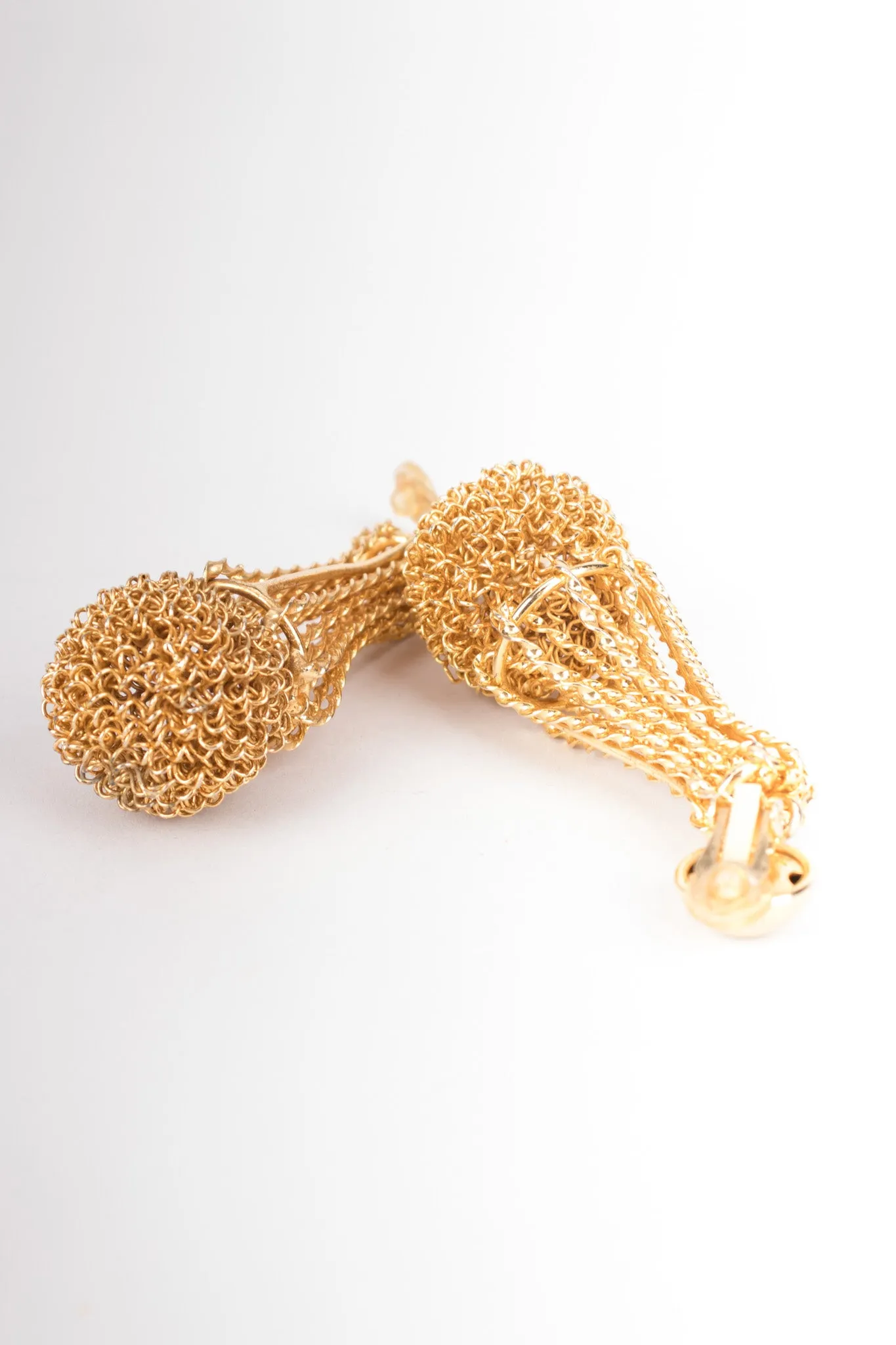 Gold Mesh Topiary Earrings
