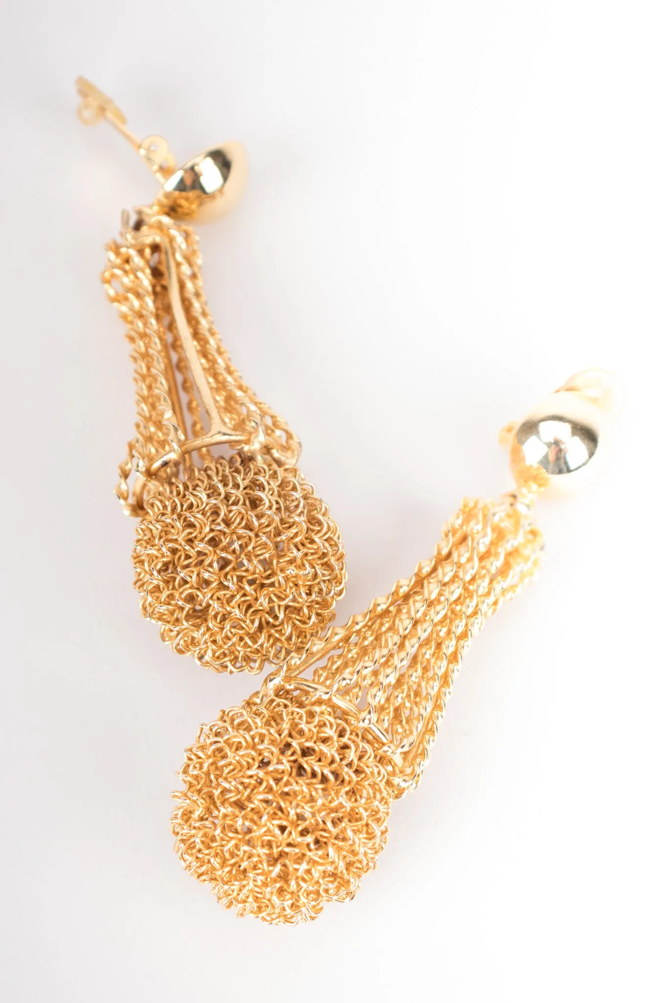 Gold Mesh Topiary Earrings