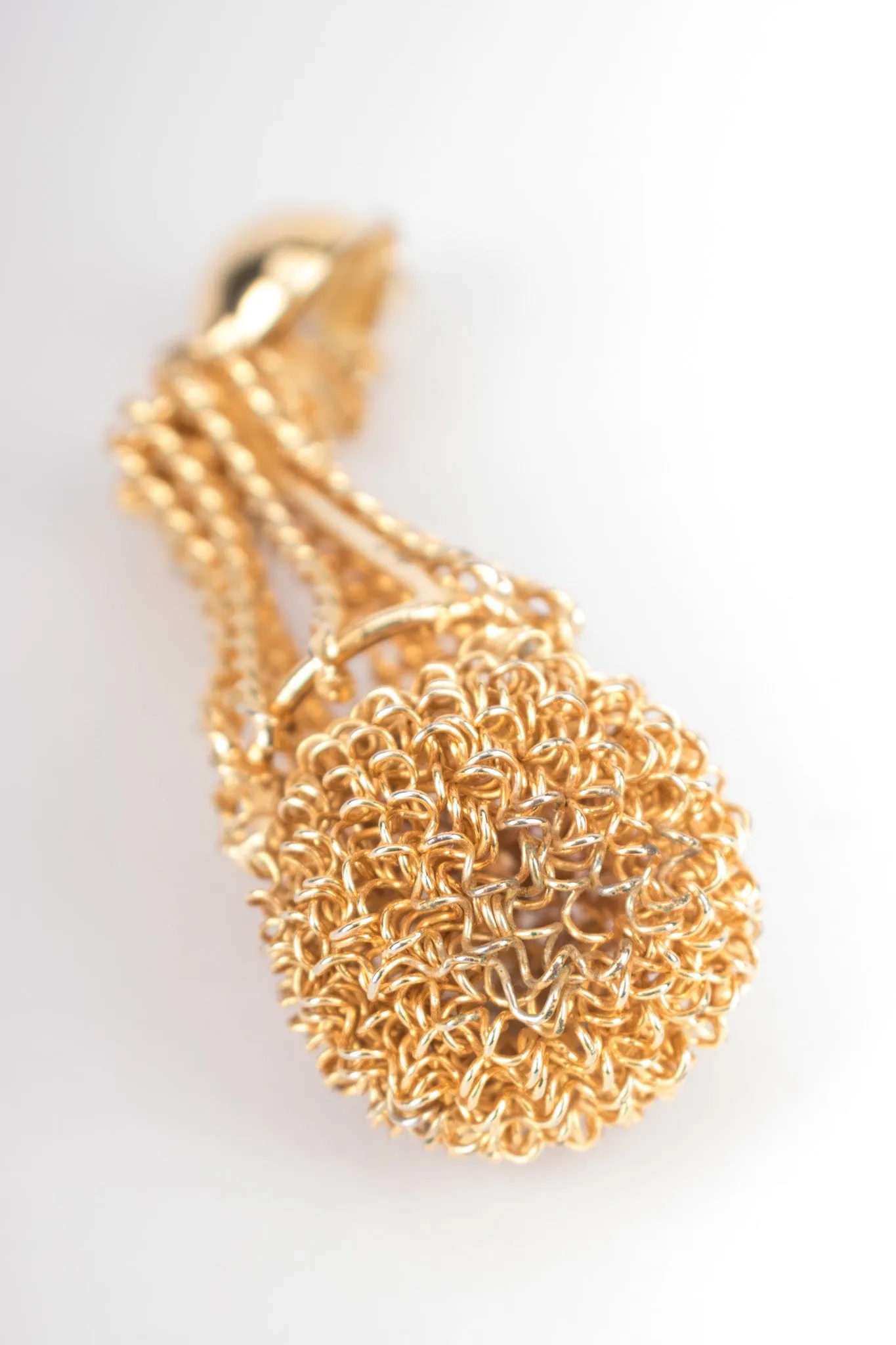 Gold Mesh Topiary Earrings