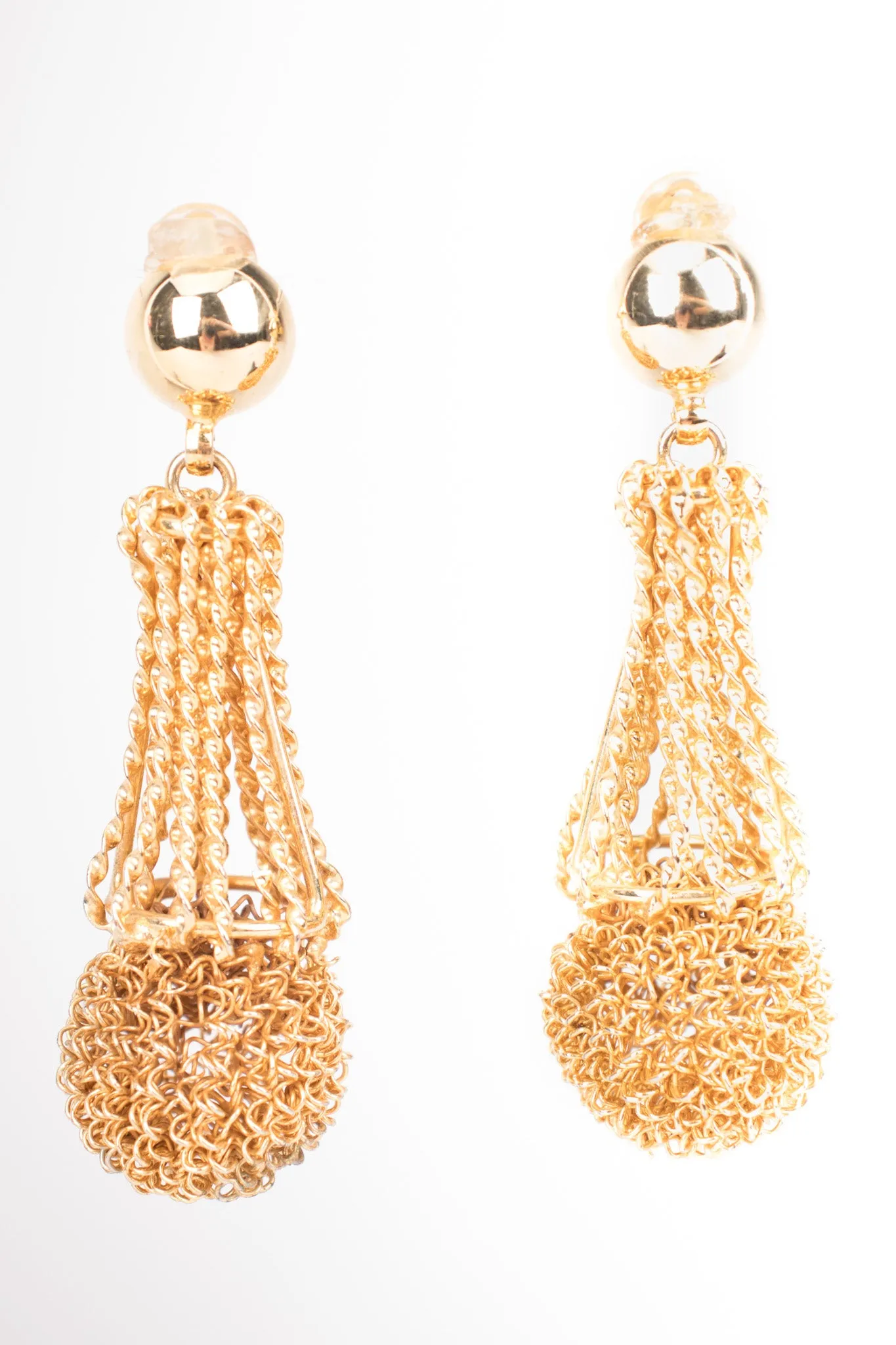 Gold Mesh Topiary Earrings