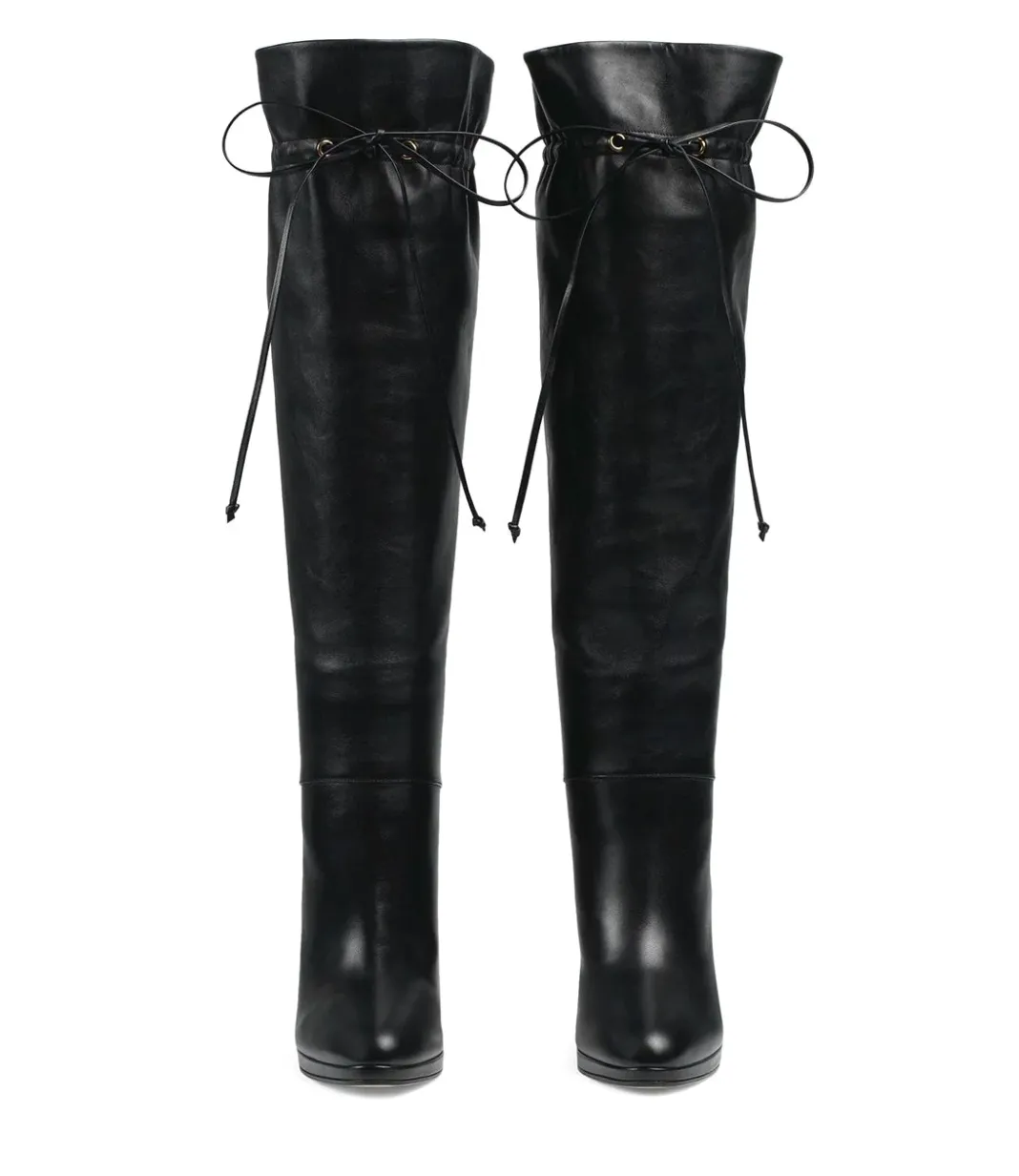 Gucci Leather Knee High Boots in Black