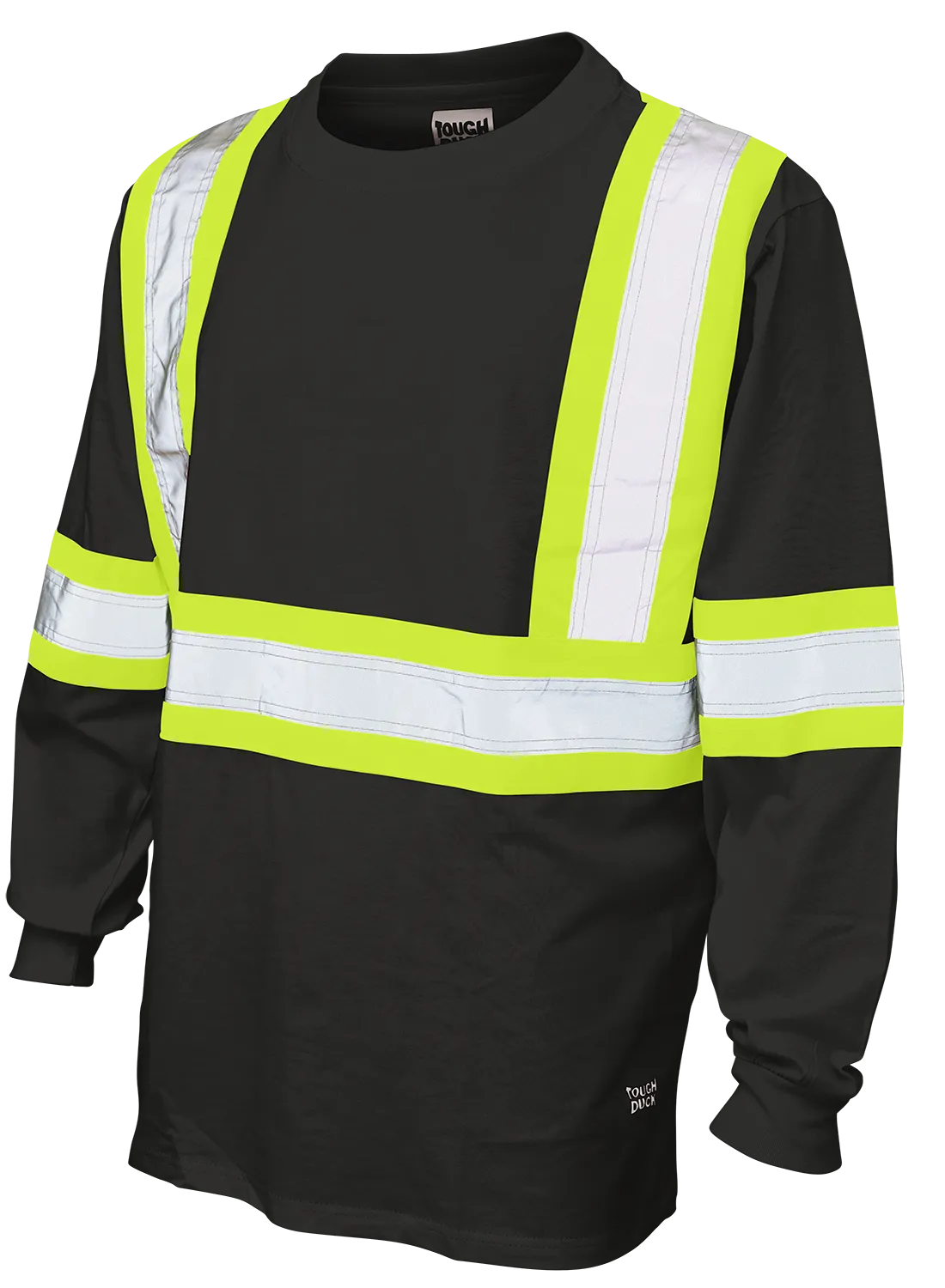 Hi-Vis Cotton Jersey Long Sleeve Safety T-Shirt By Tough Duck - Style ST21