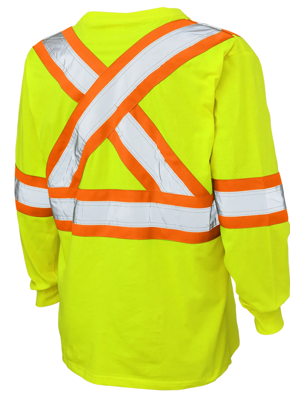 Hi-Vis Cotton Jersey Long Sleeve Safety T-Shirt By Tough Duck - Style ST21