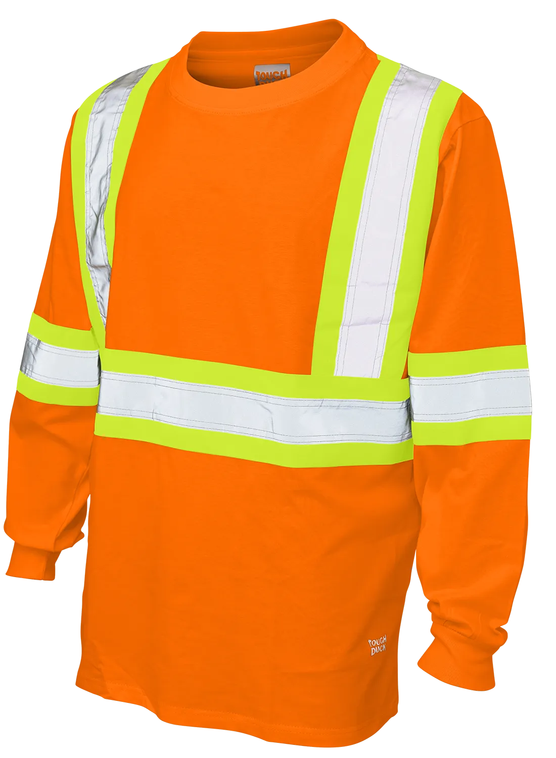 Hi-Vis Cotton Jersey Long Sleeve Safety T-Shirt By Tough Duck - Style ST21