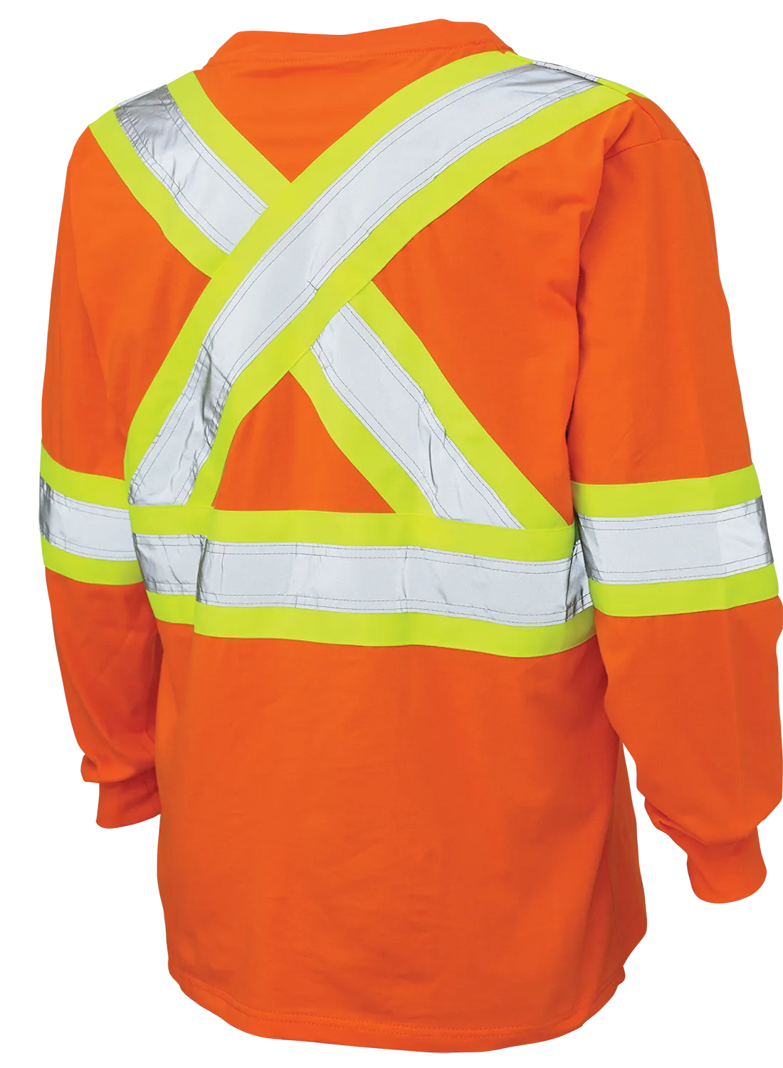 Hi-Vis Cotton Jersey Long Sleeve Safety T-Shirt By Tough Duck - Style ST21