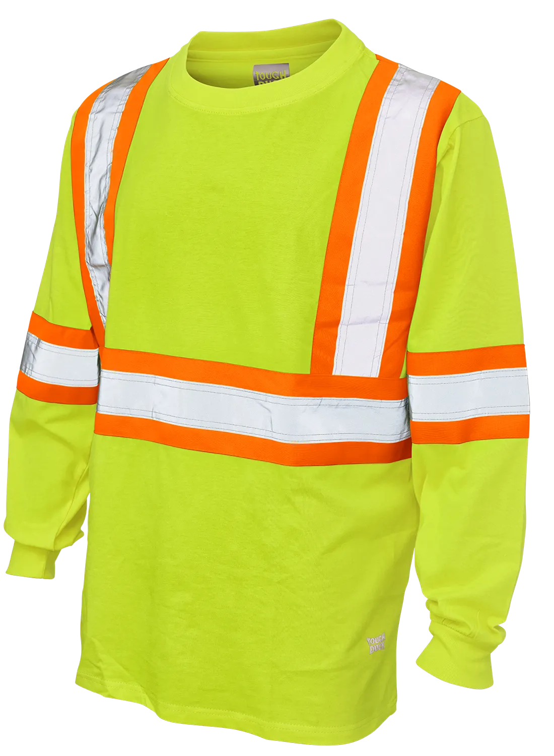 Hi-Vis Cotton Jersey Long Sleeve Safety T-Shirt By Tough Duck - Style ST21