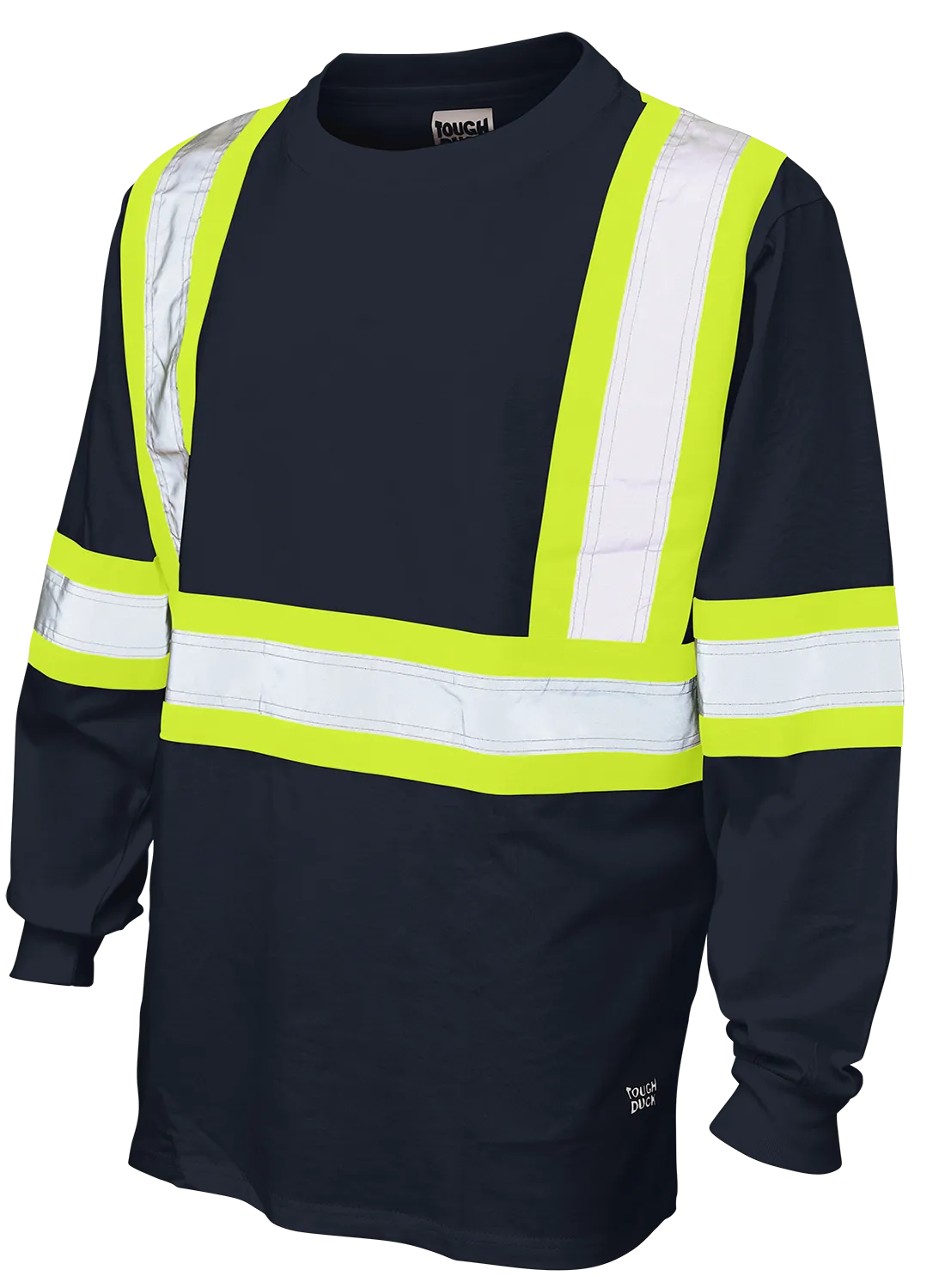 Hi-Vis Cotton Jersey Long Sleeve Safety T-Shirt By Tough Duck - Style ST21