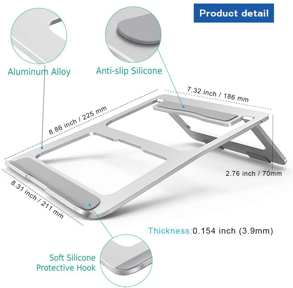 Homlly Aluminum Portable Foldable Laptop Support Stand