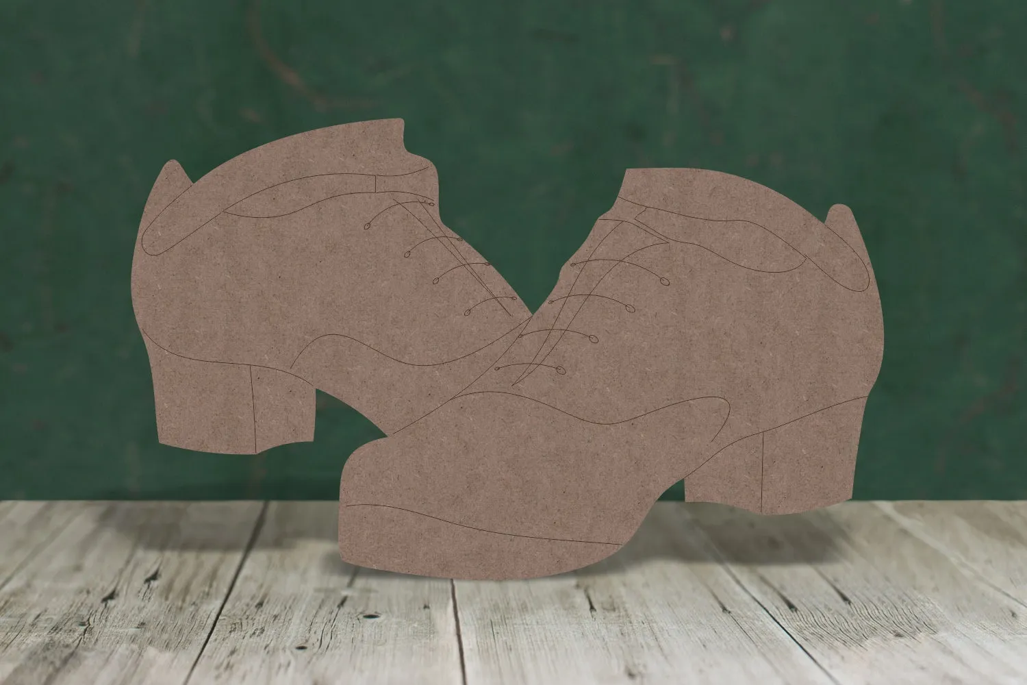 Irish dance tap shoes with etched detail - wooden craft blank - 2mm MDF